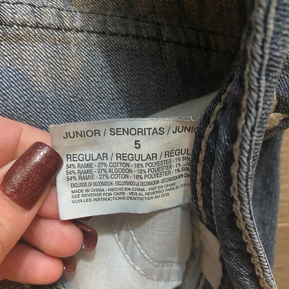 Grane Denim Capri Jeans ~ Sz 5 ~ Blue ~ Low Rise ~ 20" Inseam ~ Distressed - Picture 5 of 6